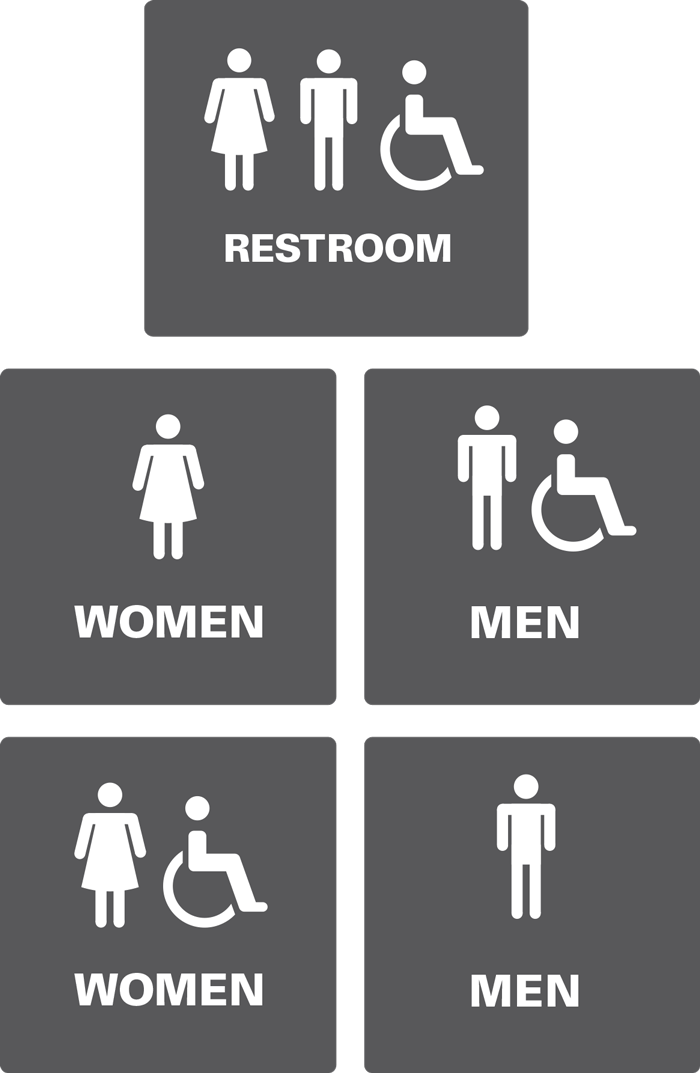 Restroom Signs - Graphic Design (700x1073), Png Download