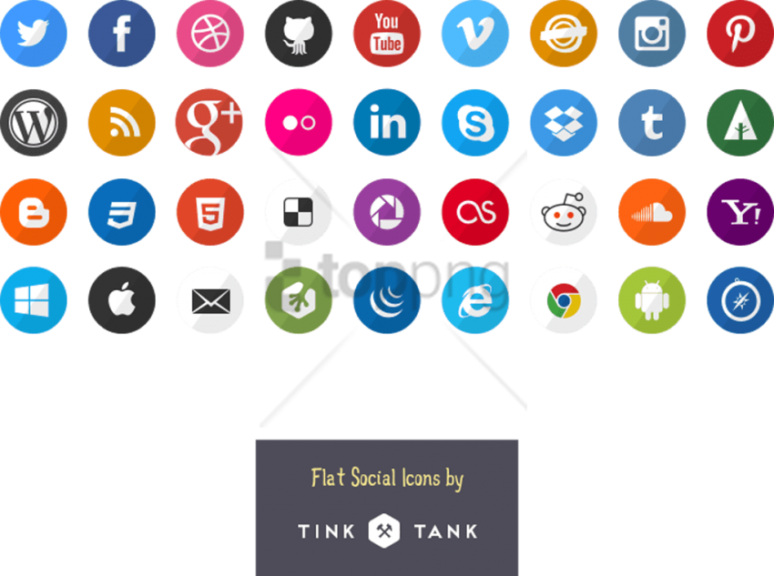 Simple Social Icons (850x633), Png Download