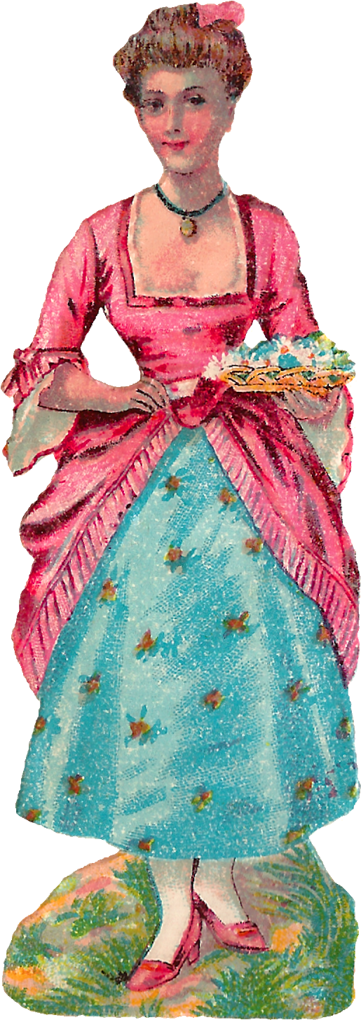 Women's Antique Dress Fashion Clip Art Downloads Png - Pattern (670x1600), Png Download