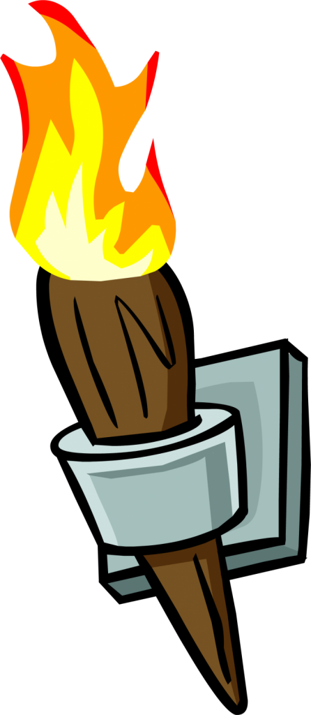 Wall Torch Png - Torch Cartoon Transparent (446x1024), Png Download