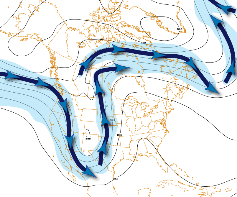 Location Of The Jet Stream - Atlas (804x668), Png Download