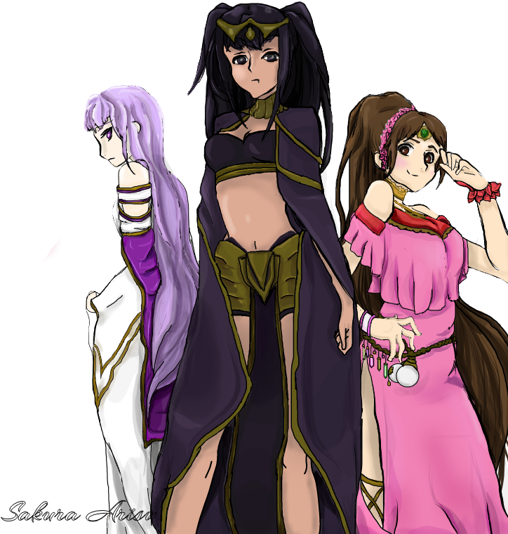 Fire Emblem Mages Tharja Linde Julia Female Mages Welcome - Cartoon (900x1000), Png Download