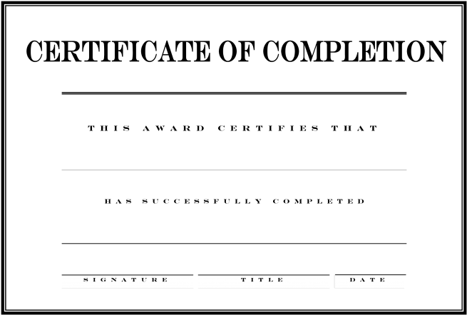 Free Certificate Of Completion - Certificate Of Achievement (728x515), Png Download