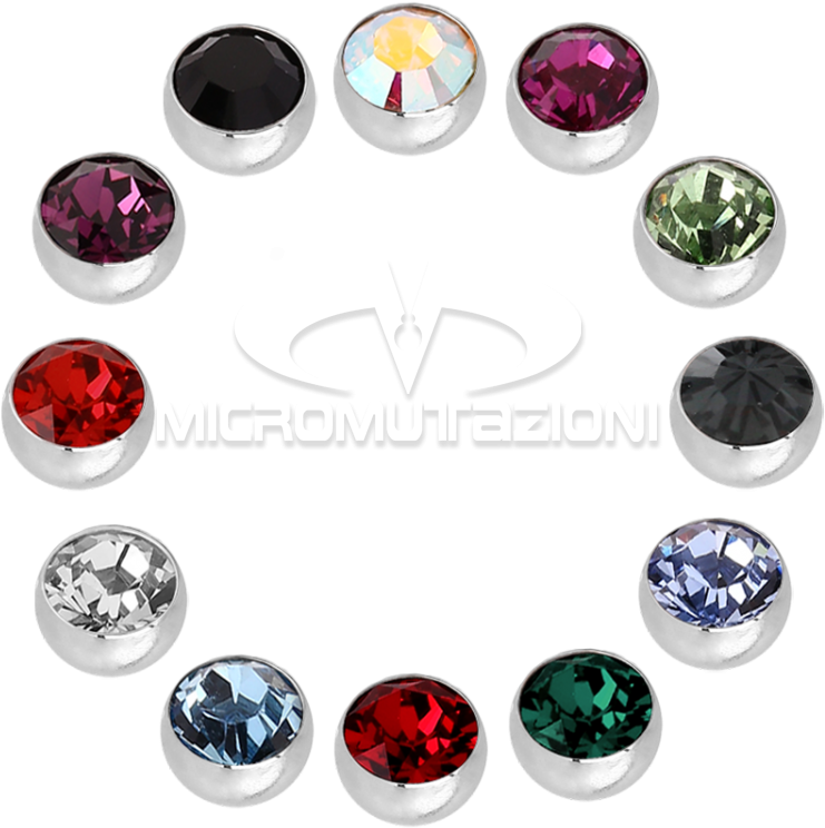 Micro Jewelled Balls With Swarovski Crystal Balls & - Circle (750x750), Png Download