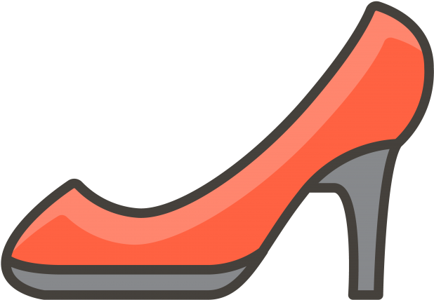 High Heeled Shoe Emoji Icon - Basic Pump (866x650), Png Download