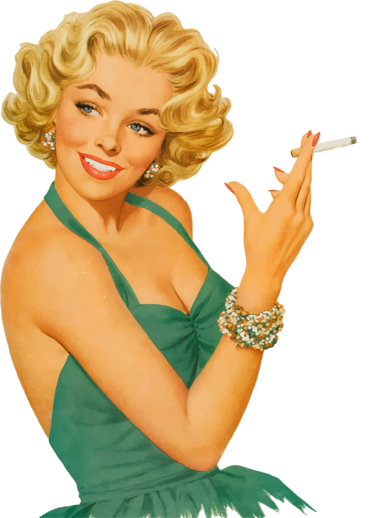 T-shirt Vintage Clothing Brossard Ladies Night Tickets - Pin Up Girl Smoking (556x750), Png Download