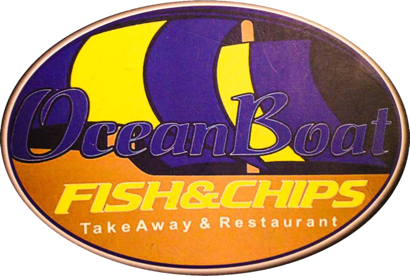 Ocean Boat Fish & Chips - Label (815x550), Png Download