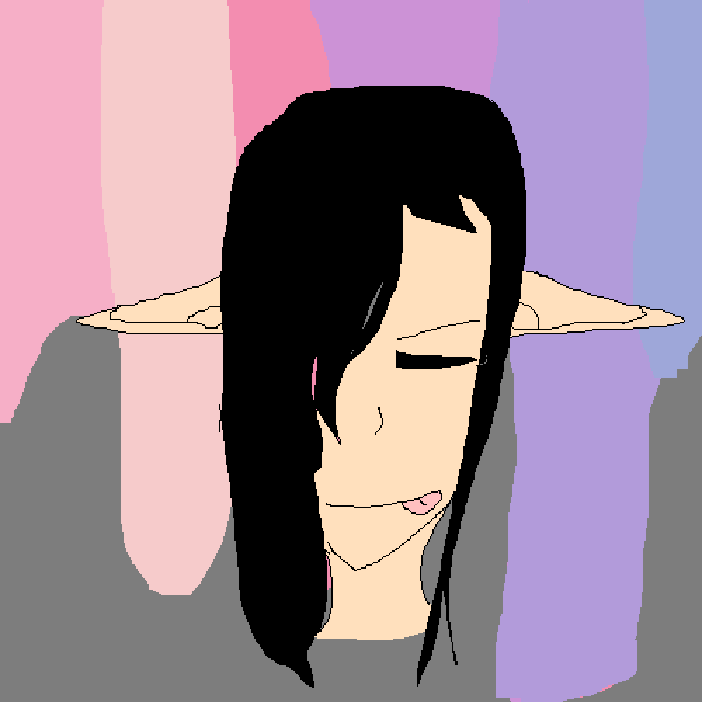 Pixilart I Cant Draw Elf Ears Bellyseely Png Black - Cartoon (1000x1000), Png Download