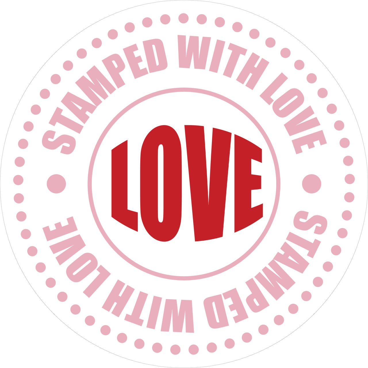 Love Stamp Print & Cut File - Circle (1280x1280), Png Download