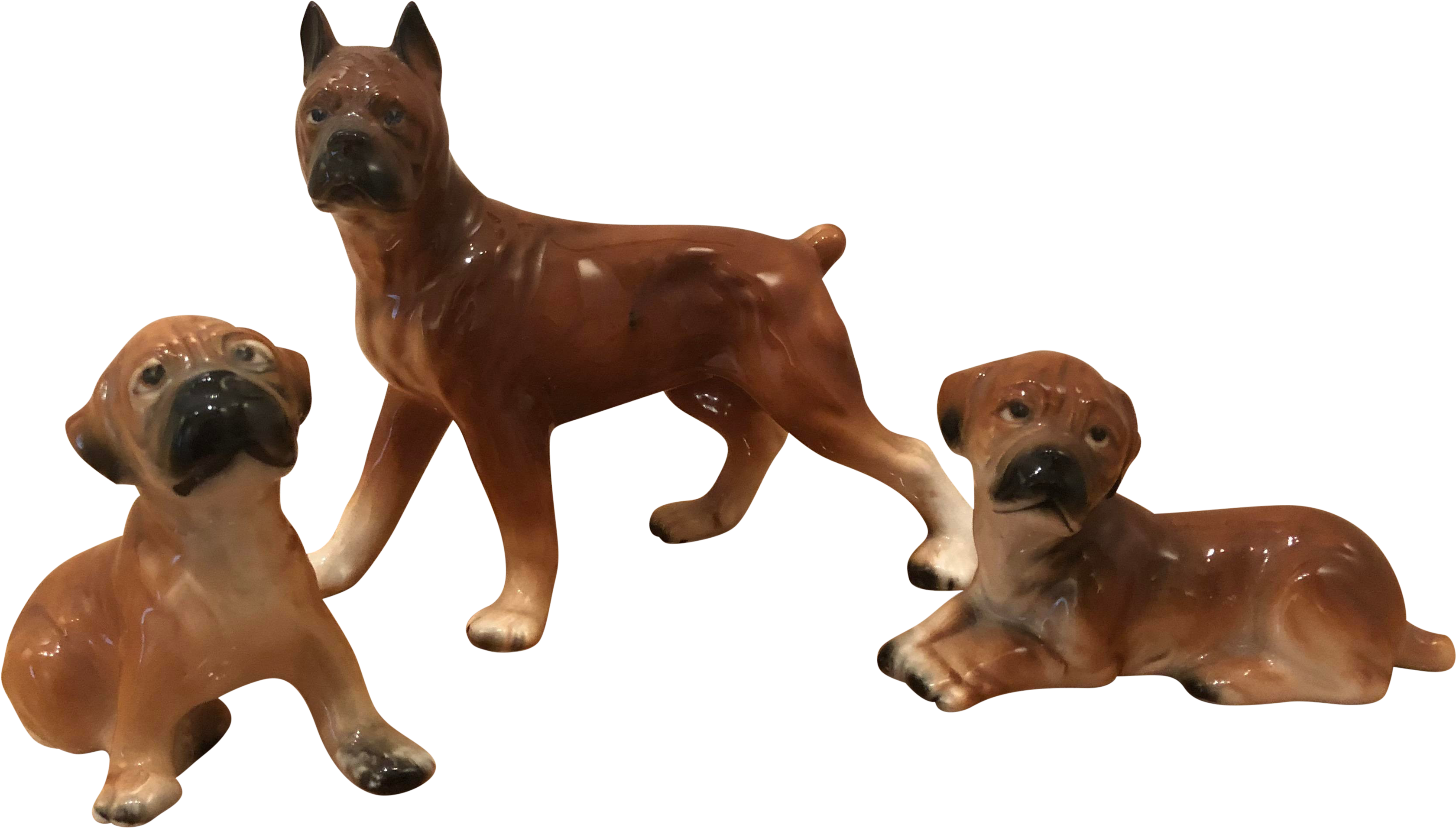 Vintage Boxer Dog Figurines - Boxer (3733x2122), Png Download