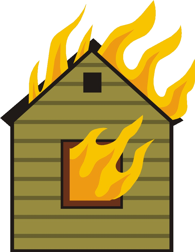 Fire House Clipart Collection Station On For Of Transparent - Cartoon Apartment On Fire (750x964), Png Download