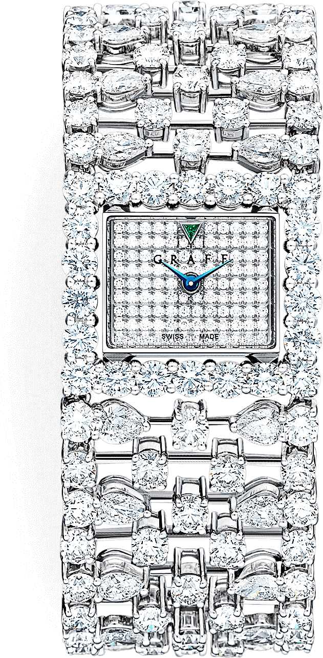 A Fully Set Lace Diamond High Jewellery Ladies Watch - Line Art (1400x2000), Png Download