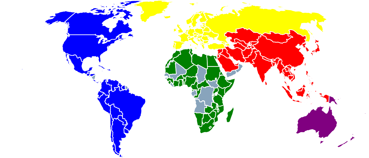 International Badminton Federation Member Nations - Taco Bell World Map (1280x548), Png Download