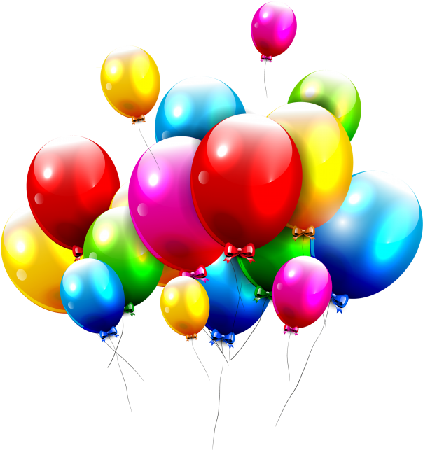 Colorful Balloon - Plano De Fundo Aniversario (866x650), Png Download