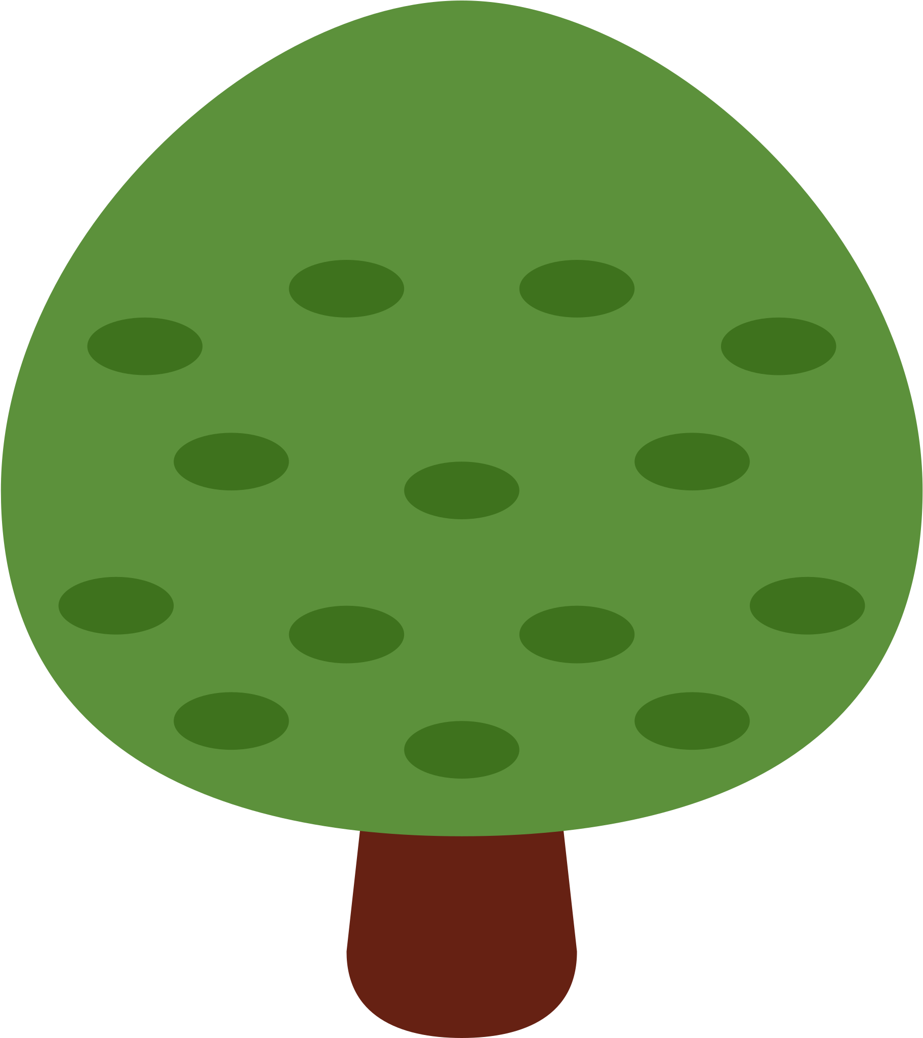 Deciduous Tree - Deciduous Tree Emoji (2048x2048), Png Download
