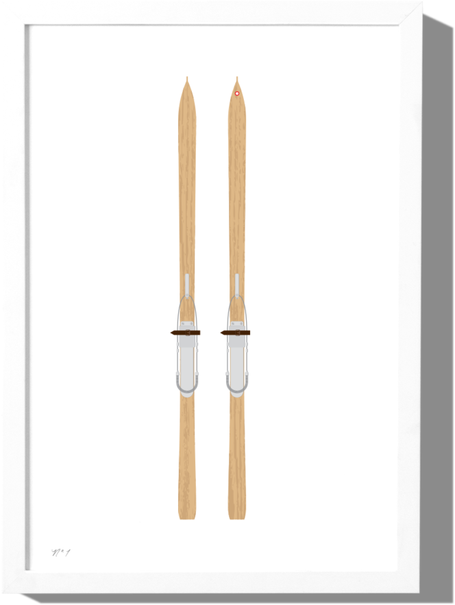 Vintage Skis Ii Art Print Roo Kee Roo - Ski (1000x1000), Png Download