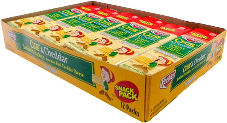 Keebler Club And Cheddar Sandwich Crackers 12 Pack - Food (800x600), Png Download