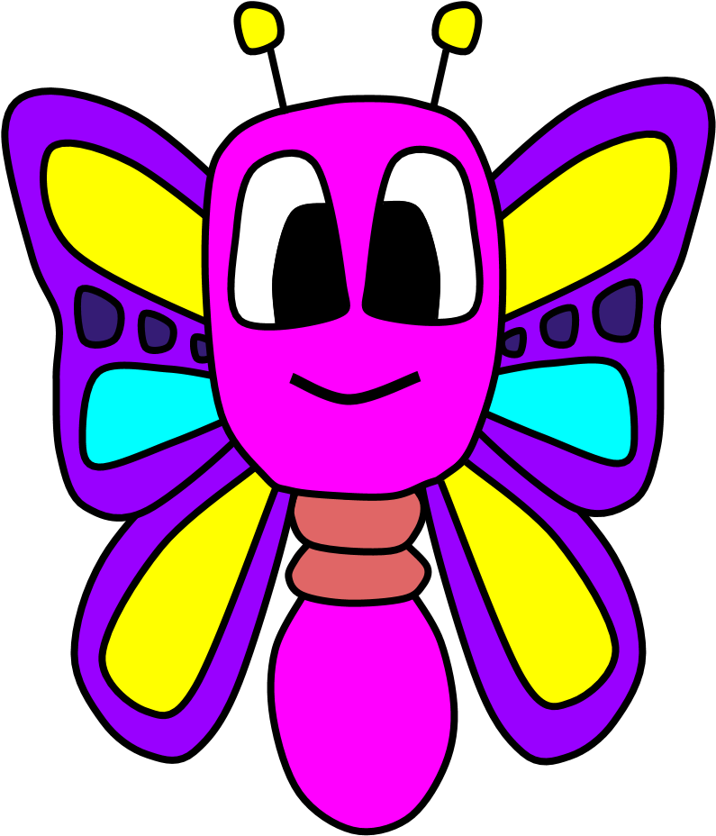 Butterfly, Big Eyes, Cartoon Animal (816x1056), Png Download