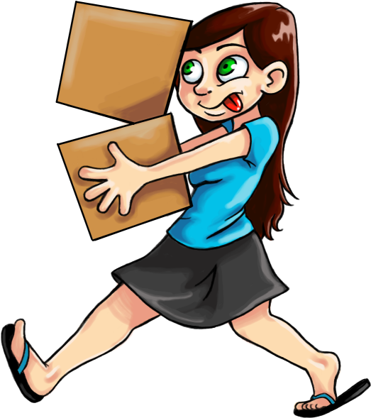 Moving Boxes Cartoon Clipart , Png Download - Cartoon (523x589), Png Download
