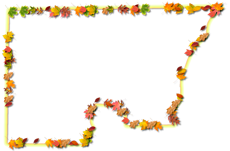 A Yellow And Orange Outline Map Of Holmes With Fall - Floral Design (768x505), Png Download