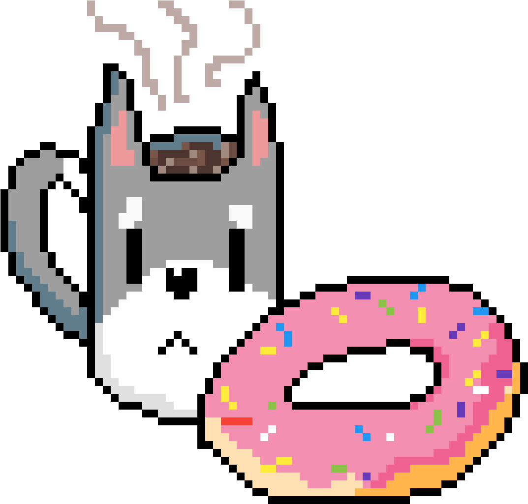 Donut - Donut Pixel Art (1200x1200), Png Download