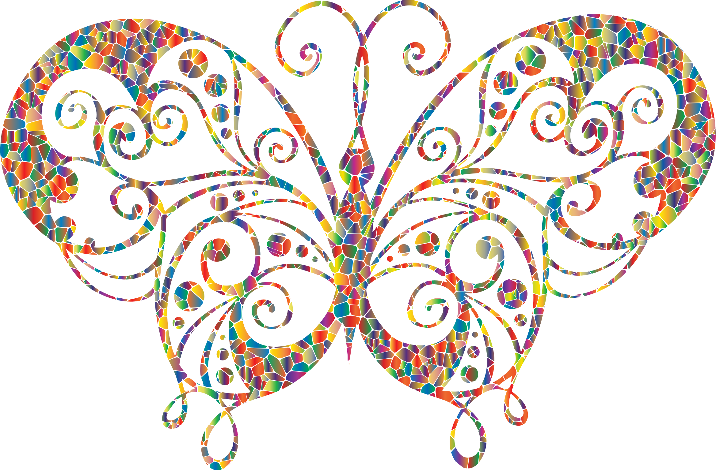 This Free Icons Png Design Of Polyprismatic Tiled Flourish - Schmetterling Silhouette (2336x1536), Png Download