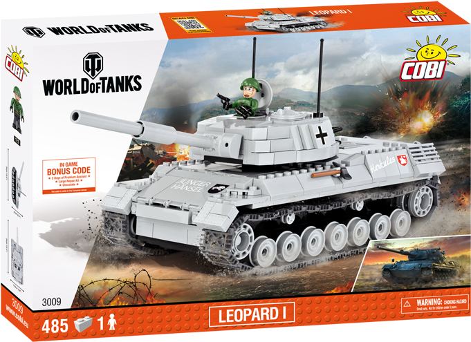 Cobi Small Army World Of Tanks 3009 Leopard I - Cobi World Of Tanks (718x529), Png Download