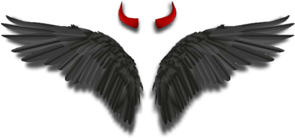 #wings #angelwings #darkangel #devil #horns #black - Eagle (1024x502), Png Download