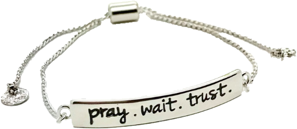 Pray, Wait, Trust Adjustable Bracelet - Bracelet (1000x1000), Png Download