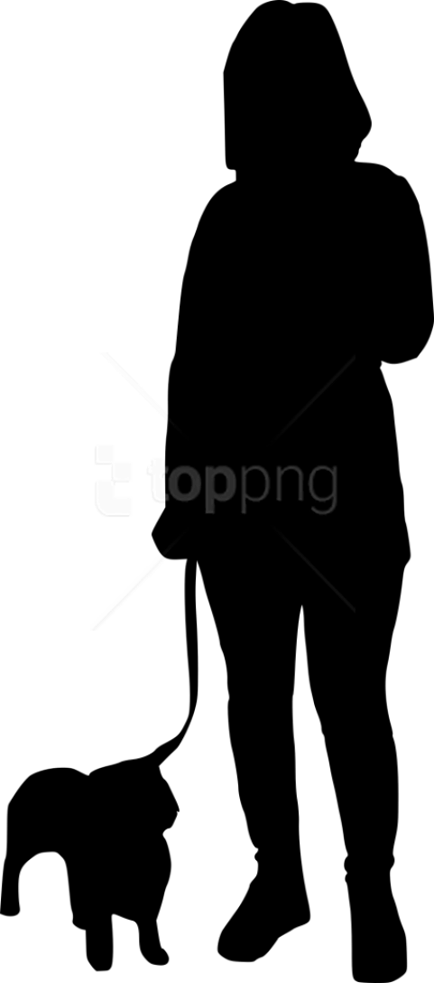 Walking Silhouette Png - Silhouette Walking Dog Png (481x1088), Png Download