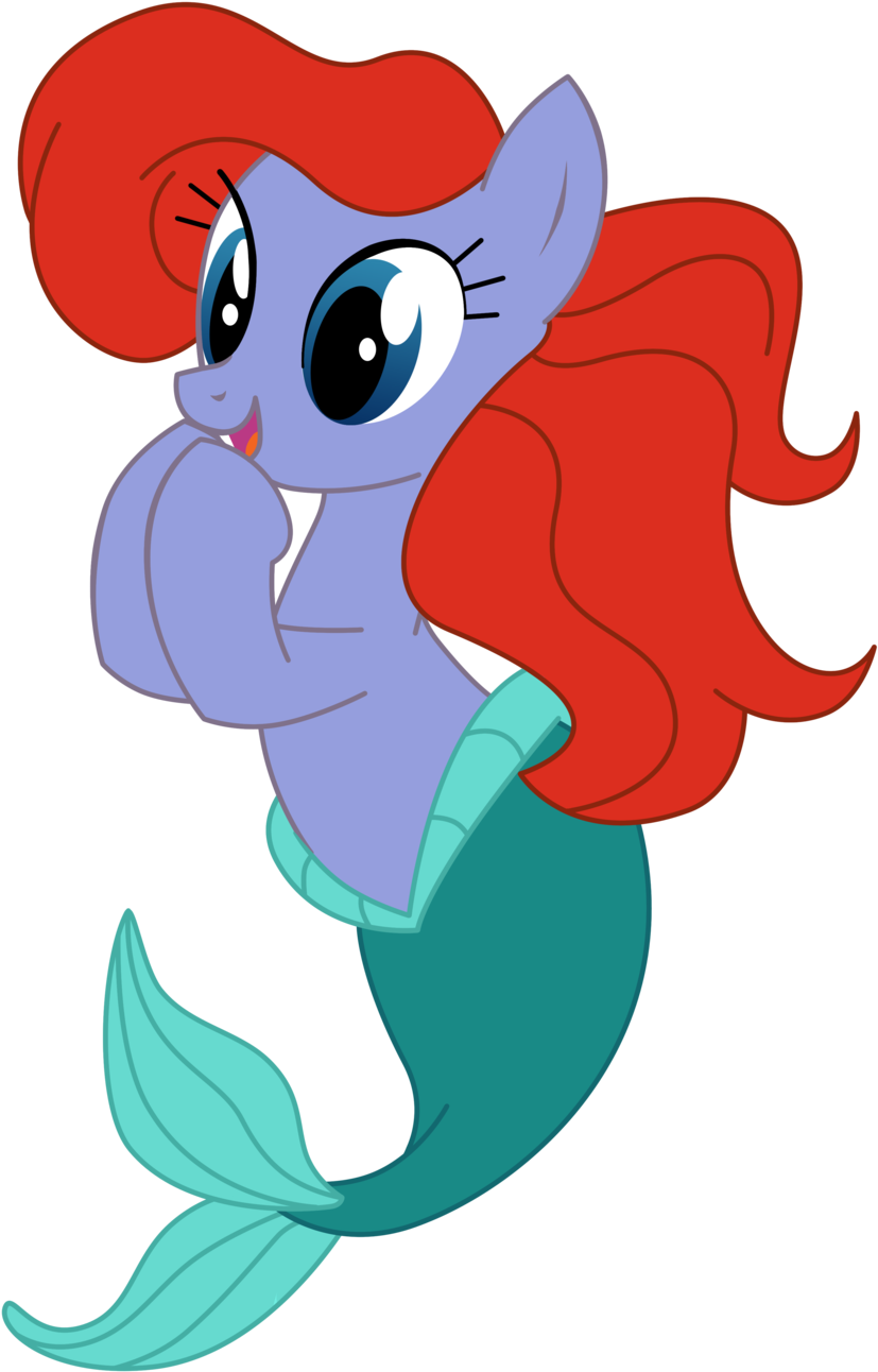 Ariel Pinkie Pie Belle Princess Jasmine Fish Mammal - Ariel As A Mlp (827x1292), Png Download