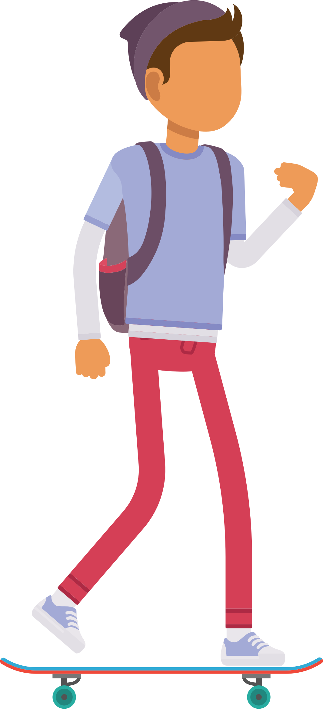 Skateboarding Clip Boy - Illustration (1066x2340), Png Download