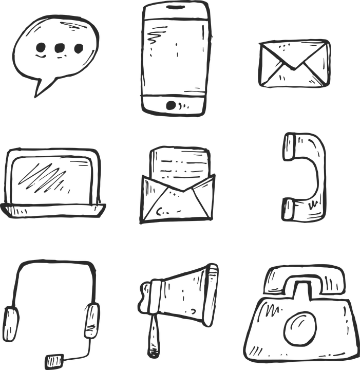 Icon Phone Hand Drawn Communication Sign Web - Sketch (701x720), Png Download