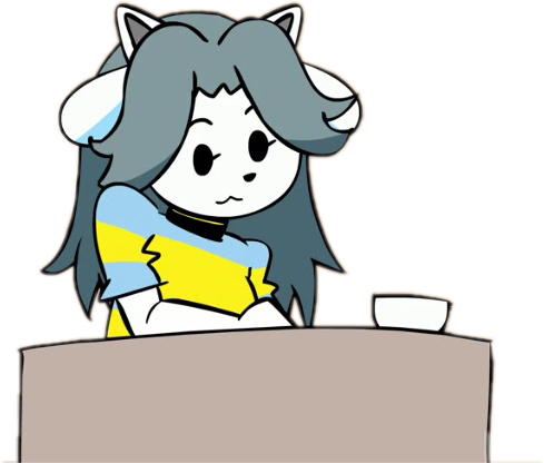 Temmie Sticker - Cartoon (489x416), Png Download