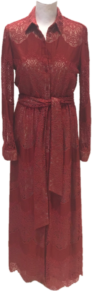 Details About Alice Olivia Red Lace Long Dress Size - Gown (999x999), Png Download