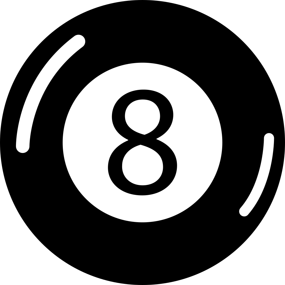 Eight Ball Billiards Comments - Instagram Button Png Black (980x980), Png Download