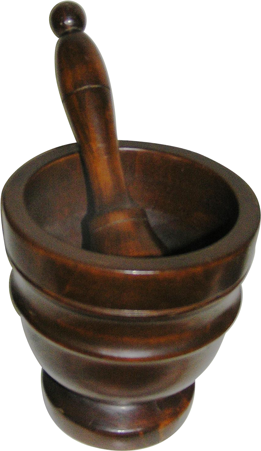 Vintage Mortar And Pistle, Wood, Turned Burled Hardwood - Antique (1467x1467), Png Download