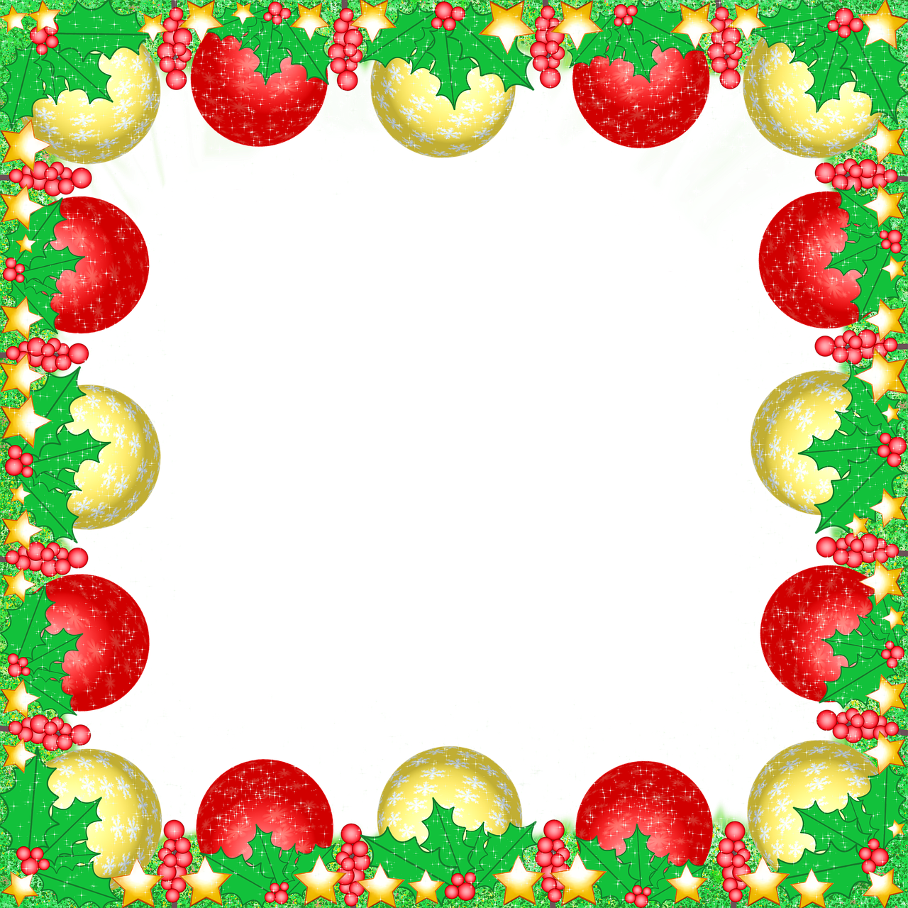 Christmas Christmas Baubles Stars Png Image - Picture Frame (1280x1280), Png Download
