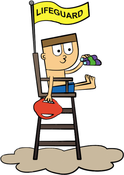 727 In Lifeguard - Cartoon (542x727), Png Download