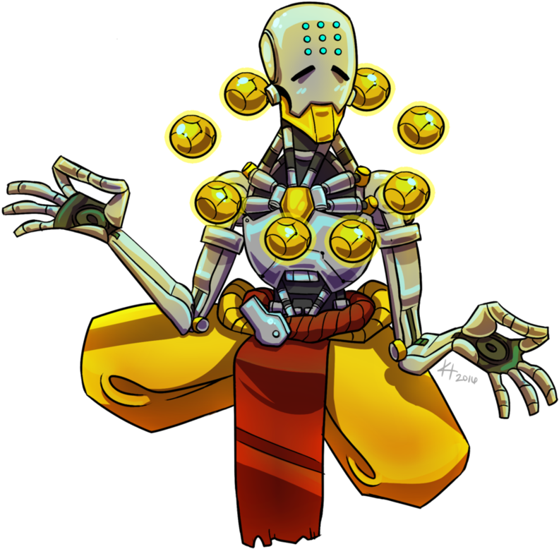Lucio Drawing Zenyatta - Zenyatta Transparent Fanart (894x894), Png Download