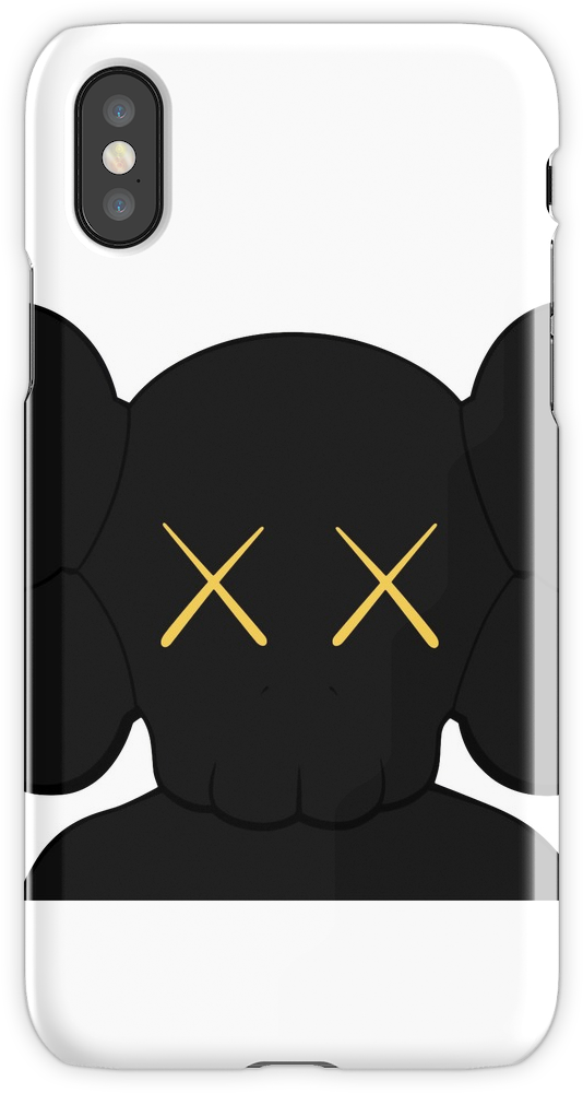 Kaws Companion Head Logo Black Gold Iphone X Snap Case - Kaws (750x1000), Png Download