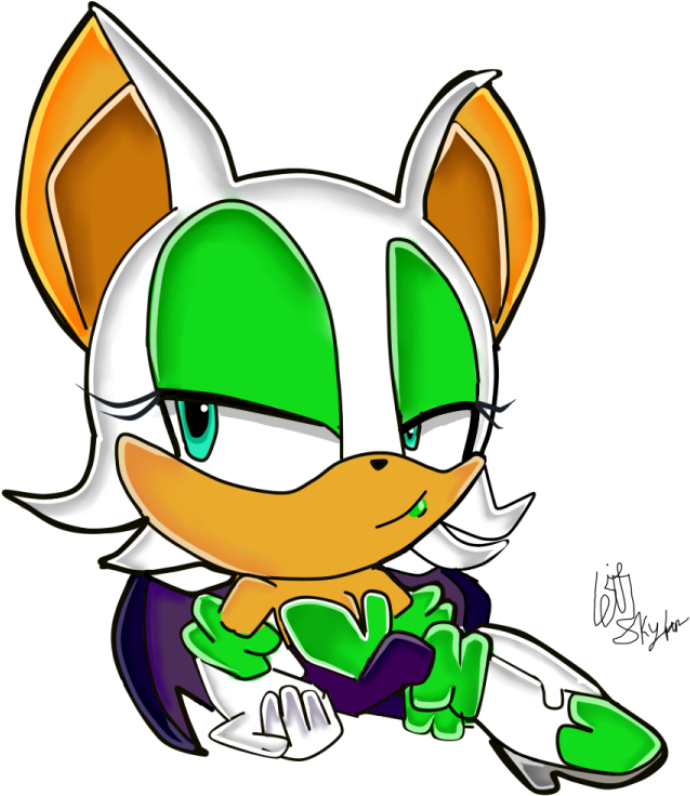 Rouge The Bat - Cartoon (900x819), Png Download