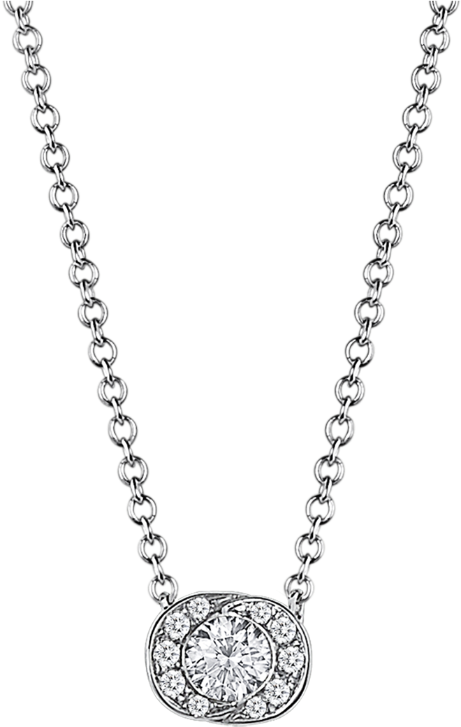 Incontro D'amore Necklace Necklace White Gold White - Solitaire Diamond Necklace (1800x1405), Png Download