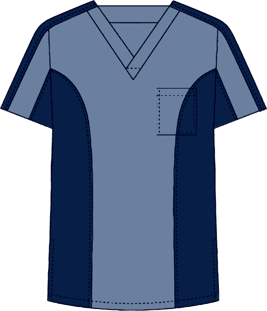 Postman Blue/navy - Scrub Suit Two Tone (527x614), Png Download