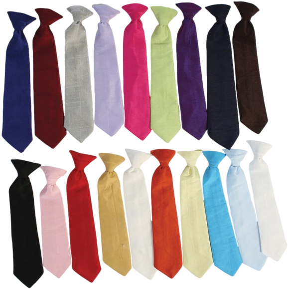 Poly Silk Solid Boys Clip-on Necktie In Assorted Colors - Silk (600x600), Png Download