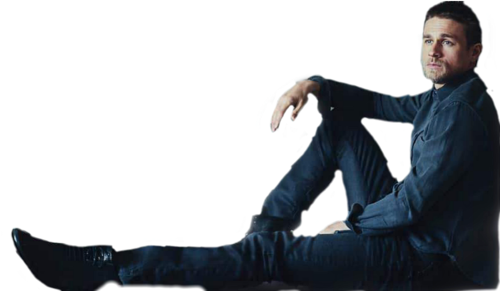 Charliehunnam Sticker - Sitting (1024x617), Png Download