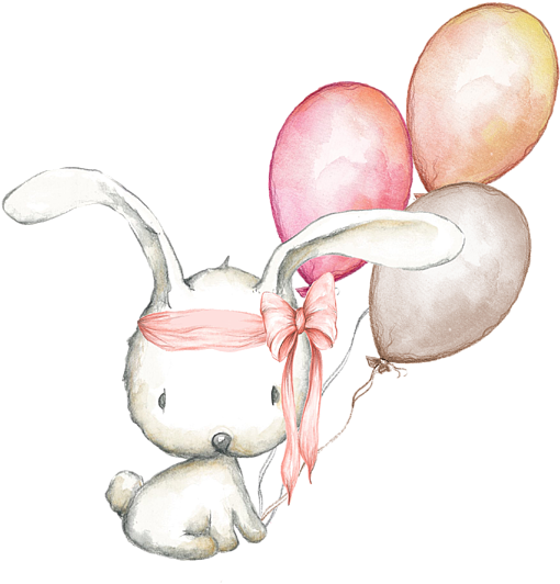 Bunny With Balloons Greeting Card For Sale - Boho Bunny (561x700), Png Download