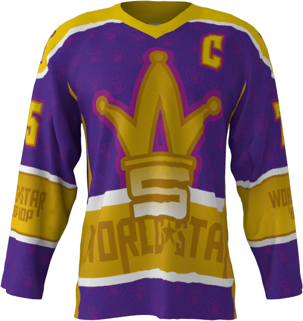 World Star Hip Hop Custom Roller Hockey Jersey - Long-sleeved T-shirt (1024x1024), Png Download