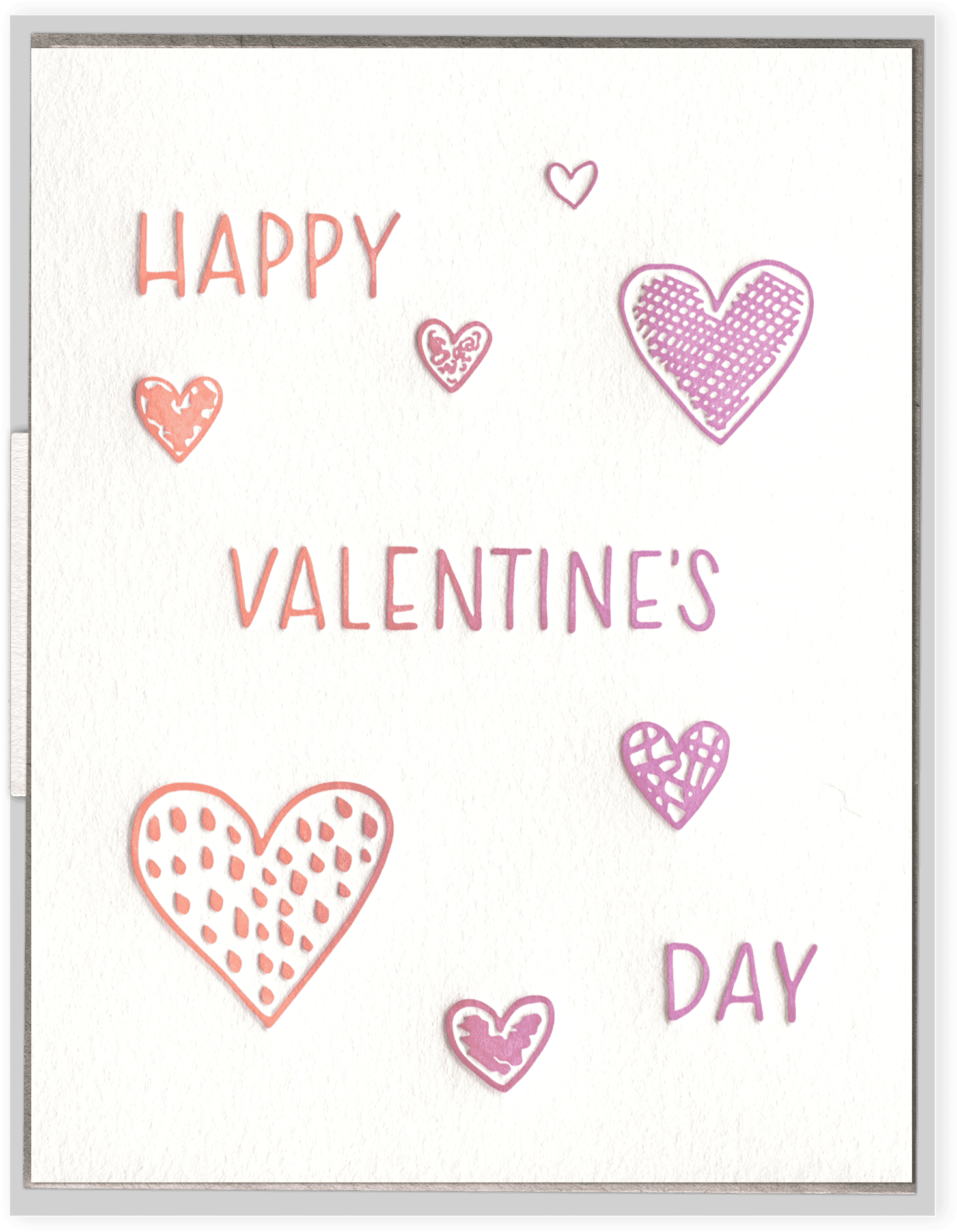 Valentine's Day Hearts Letterpress Greeting Card - Heart (2048x2048), Png Download