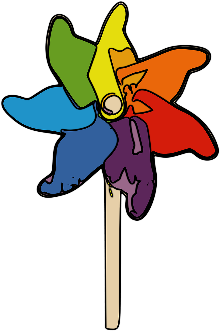 Pinwheel Wheel Toy Colorful Png Image - Pinwheel Clipart (850x1280), Png Download
